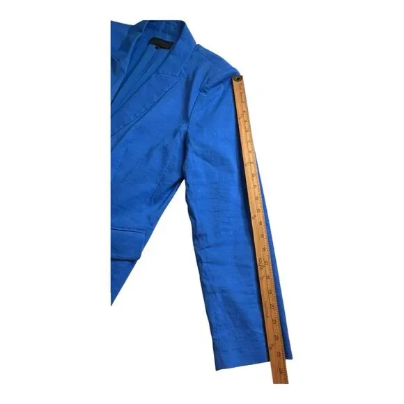 Kobi Halperin Jacket Womens Linen Blend One ButtonBlue Blazer Tencel Size Large - Picture 10 of 16